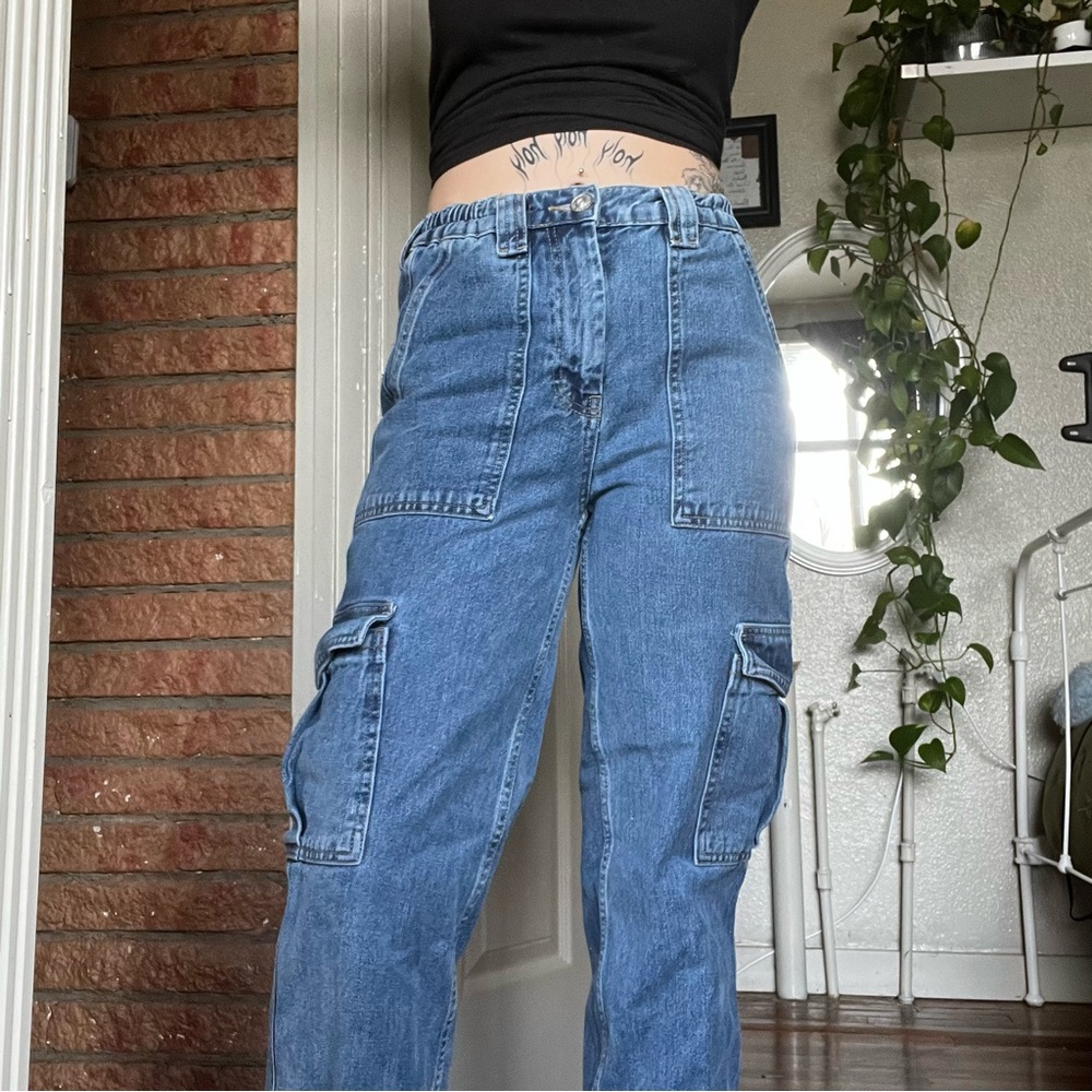 BDG blue cargo skate jeans